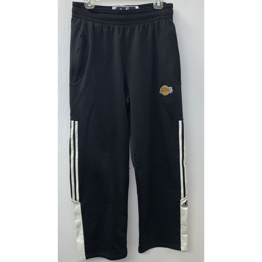 Team Issued Adidas LA Lakers NBA Sweatpants Players Black White Drew League Sz L